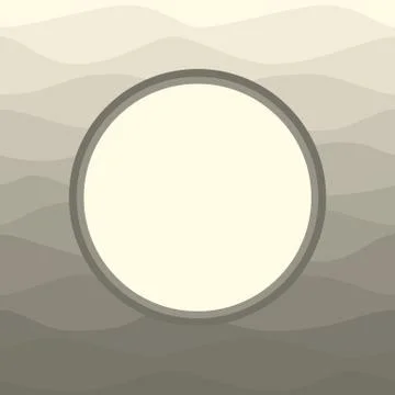 Round label on ombre beige grey background Stock Illustration