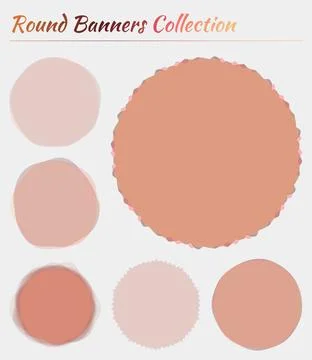 Round labels. Circular backgrounds in reddish colors. Awesome vector illust.. Illustrazione stock
