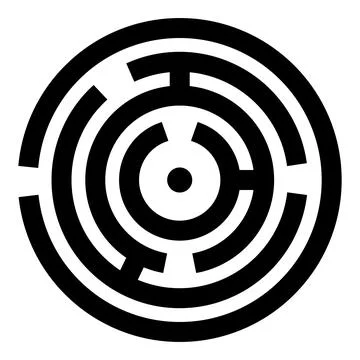 Round labyrinth Circle maze icon black color vector illustration flat style i Illustrazione stock