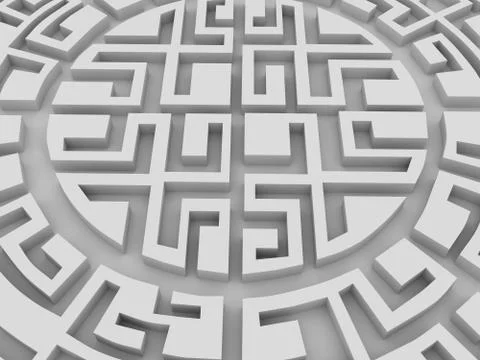 Round labyrinth Stock Illustration
