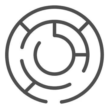 Round labyrinth line icon. Circle maze vector illustration isolated on white Stockillustratie