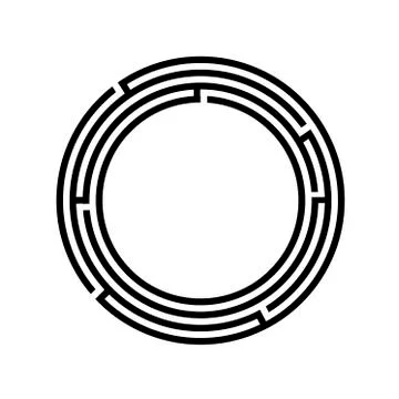 Round labyrinth maze game vector illustration EPS10 Stock Illustration
