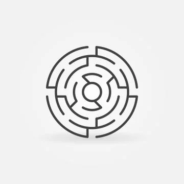 Round labyrinth vector icon Illustrazione stock