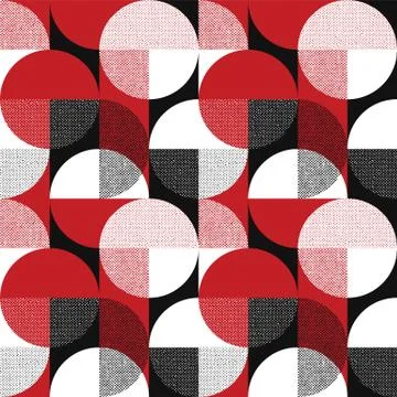 Round laconic geometry seamless pattern Stock Illustration