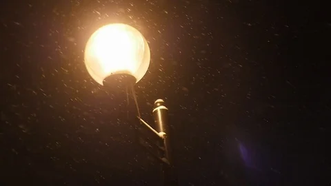 Round  Lantern on a Snowy Day Stock Footage 101435539
