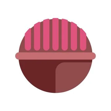 Round laundry detergent pod with pink stripes on white background Stock Illustration