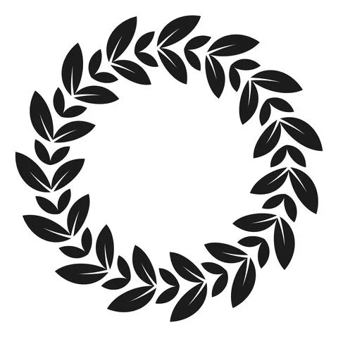 Round laurel foliage frame. Retro badge template Stock Illustration