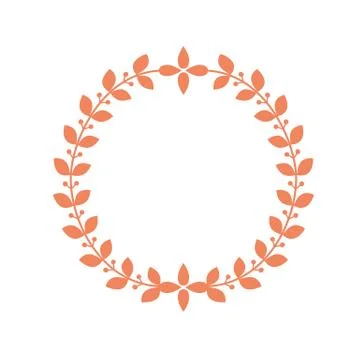 Round Laurel frame. Circle wreath border with leaf. Vector illustration. 스톡 일러스트