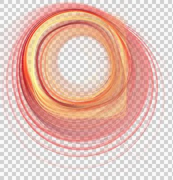 Round layered linear abstract pattern in red colors, isolated element, decor イラスト素材