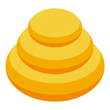 Round layers creating conical shape, isometric view of abstract golden stru.. Stock Illustration