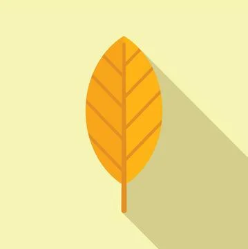 Round leaf icon flat vector. Autumn fall 스톡 일러스트