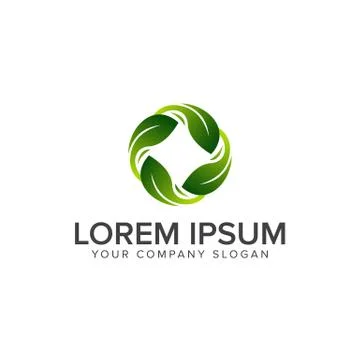 Round leaf logo. Natural logos concept design Stock Illustration