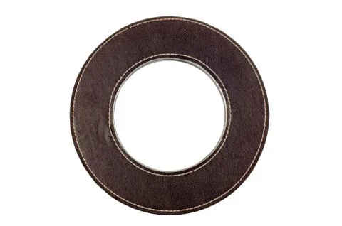 Round leather frame Stock Photos