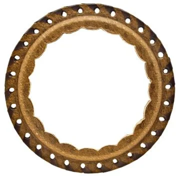 Round leather frame Stock Photos