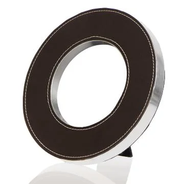 Round leather frame Stock Photos