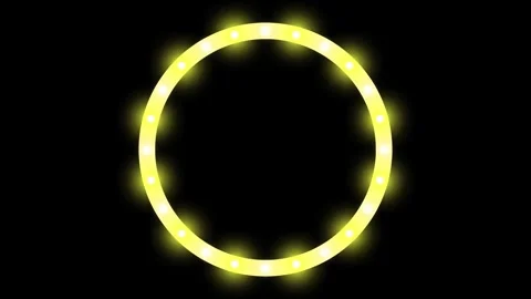 Round light frame with flashing light frame animated background space with .. Stock Footage 287607340