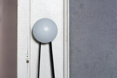 Round light handle on the old doo Stock Photos