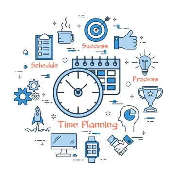 Round linear concept of Time Planning Stock Illustration