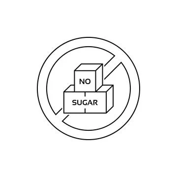 Round linear label with no sugar text Stock Illustration