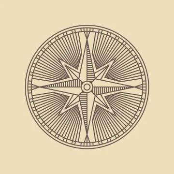 Round Linear Vintage Compass Logo. Stock Illustration