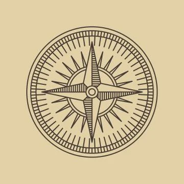 Round Linear Vintage Compass Logo. Stock Illustration