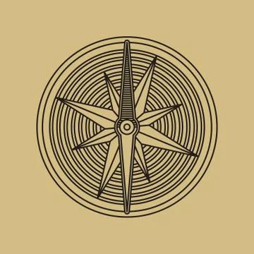 Round Linear Vintage Compass Logo. Stock-Illustration