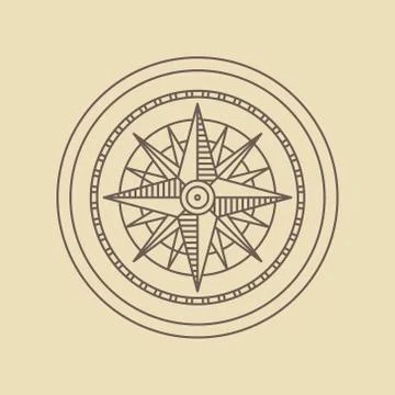 Round Linear Vintage Compass Logo. Stock Illustration