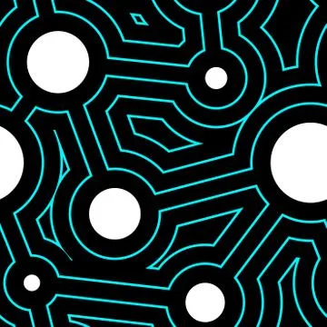Round lines and circles geometry seamless pattern Stock Illustration