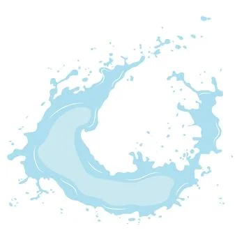 Round liquid splash icon with splatter Stock Illustration