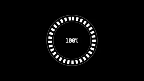 Round load icon to get everyone in percentage with 60fps black background. Stock Footage 243792731
