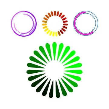 Round loading progress bar indicators collection Stock Illustration