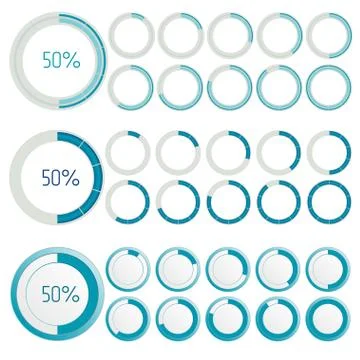 Round loading progress bars Stock Illustration