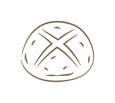 A Round Loaf Of Artisan Bread With A Cross Score Vector Illustration Stock Illustration