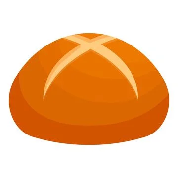 Round loaf of bread with cross shaped cut on top isolated on white background Stock Illustration