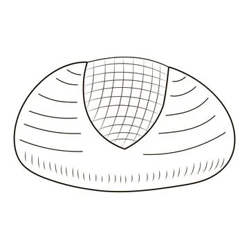 Round loaf bread in hand drawn style isolated on white background for poster Stock Illustration
