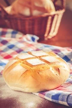 Round loaf of bread Stock Photos