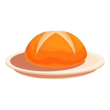 Round loaf of bread resting on plate, freshly baked and ready to eat Stock Illustration