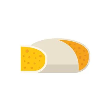 Round loaf of bread with a slice cut off on white background Stock Illustration