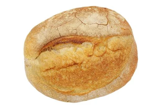 Round loaf of crunchy crust bread.isolated. Stock Photos