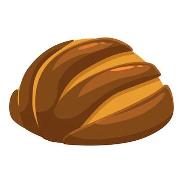 Round loaf of crusty bread baking in the oven 库存插图