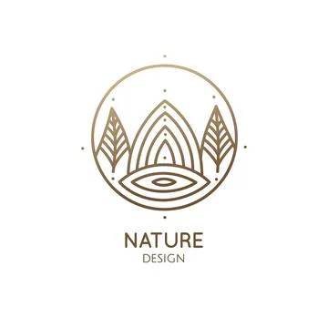 Round logo landscape Stock Illustration