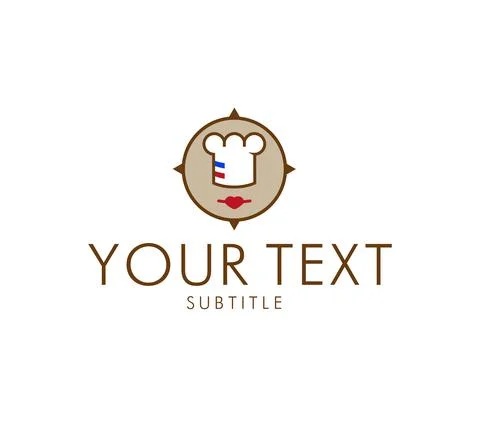 Round logo with the sides of the world and a chef's hat Stock Illustration