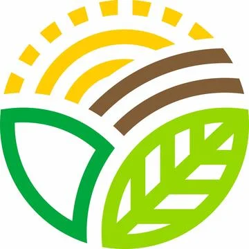Round logo sun leaf and garden Stock Illustration