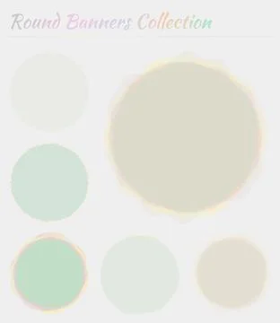 Round logos collection. Circular backgrounds in soft colors. Astonishing ve.. 库存插图