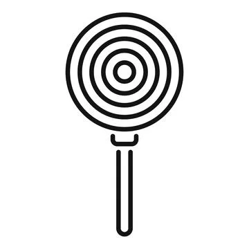 Round lollipop with concentric circles and a stick showing delicious candy Stock Illustration