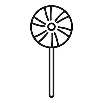 Round lollipop with stripes drawing candy dessert Stock Illustration