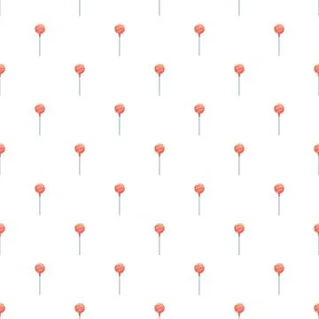 Round lollipops creating a seamless pattern on a white background Stock Illustration