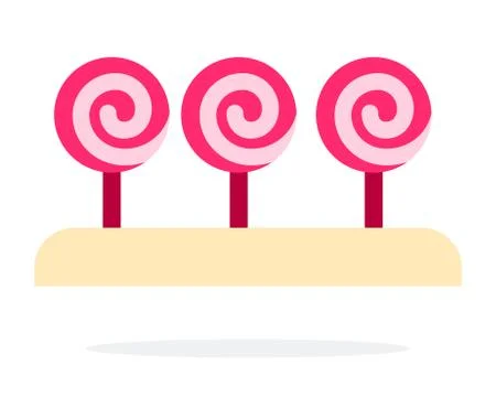 Round lollipops vector flat material design isolated object on white background. Stock Illustration