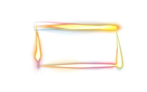A round luminous translucent frame made of a beam of multicolored light. For  Stock Illustration