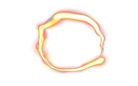 A round luminous translucent frame made of a beam of multicolored light. For  Illustrazione stock